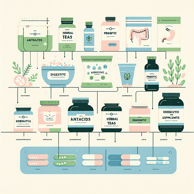 assortment of over-the-counter digestive remedies