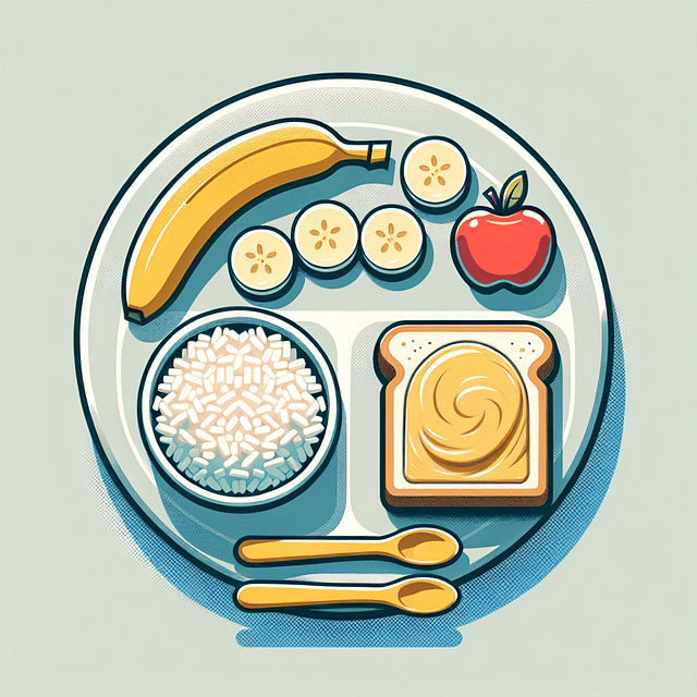 plate of bananas, rice, applesauce, and toast