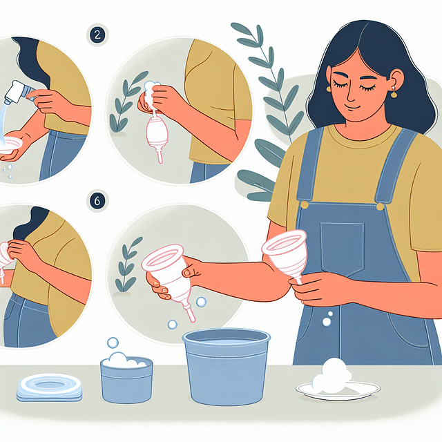 cleaning a menstrual cup applicator with soap and water
