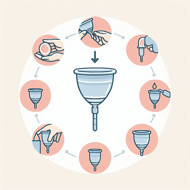 menstrual cup being released from an applicator inside