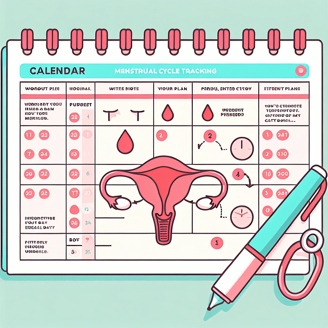 menstrual cycle tracking calendar with workout notes