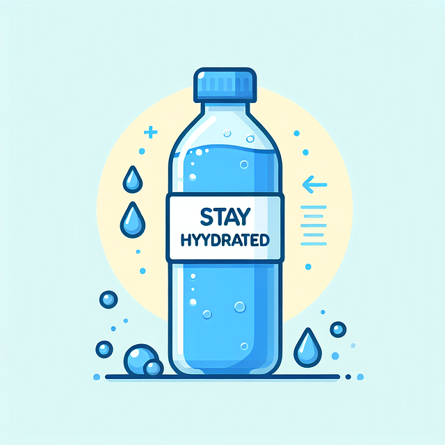 water bottle and reminder to stay hydrated
