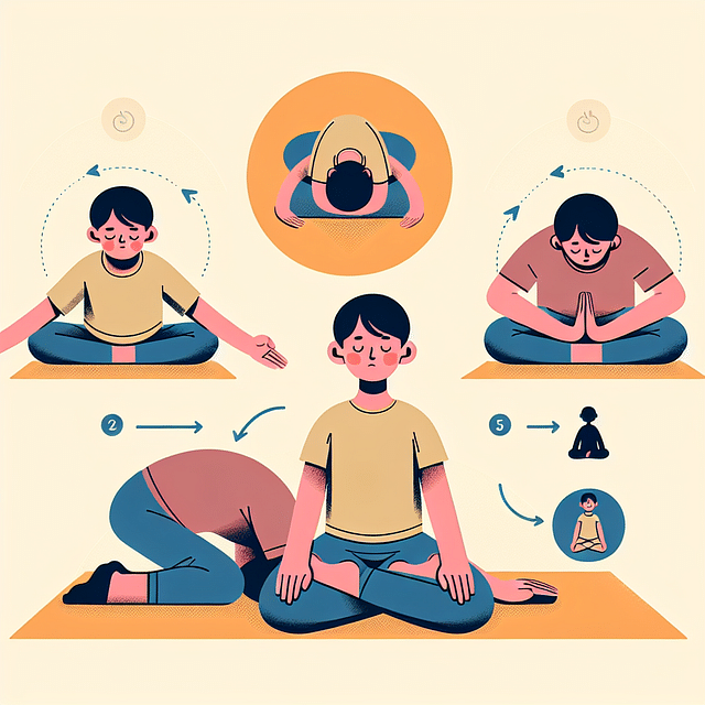 yoga student in Child's Pose