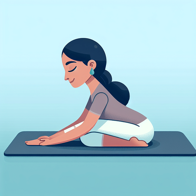 yoga practitioner in Knees-to-Chest Pose