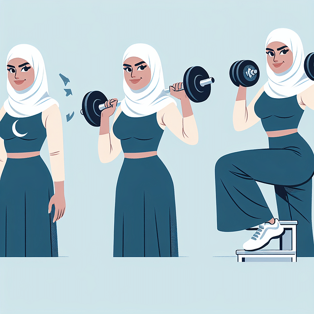 energetic woman lifting weights with confidence