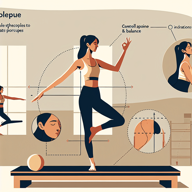 woman practicing pilates with a focus on balance and control