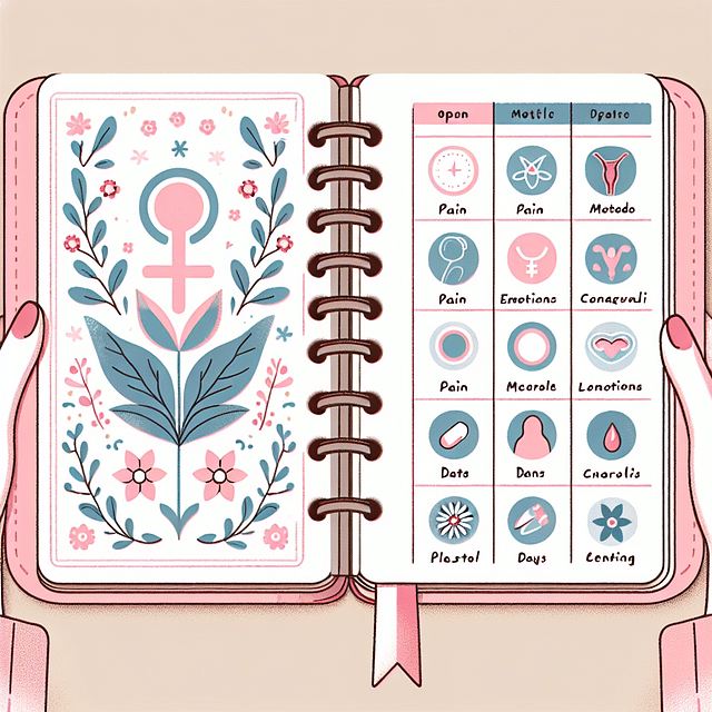 journal with notes on menstrual symptoms