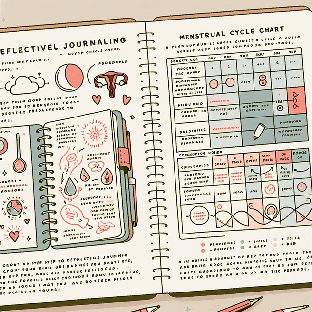 reflective journaling with menstrual cycle charts