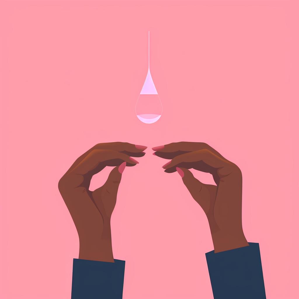 Hands demonstrating a 'C' fold and a 'Punch-Down' fold with a menstrual cup